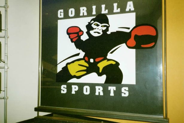 Gorilla Sports Chicago.  This is an 8ft x 8ft graphic on glass!
